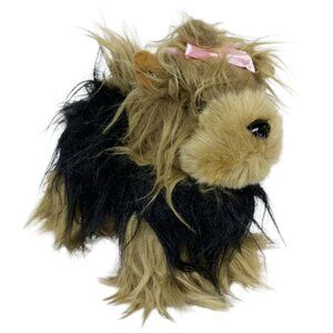 Battat Yorkshire Terrier Plush Black Brown 9.5"